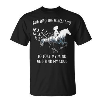 Horse For Women Into The Forest I Go Horse Riding T-Shirt | Mazezy