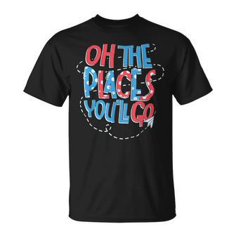 Hot Air Balloon Oh The Places You’Ll Go When You Read T-Shirt | Mazezy