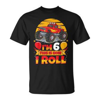 Hot Wheels Birthday I'm 6 This Is How I Roll Monster Truck T-Shirt - Monsterry UK