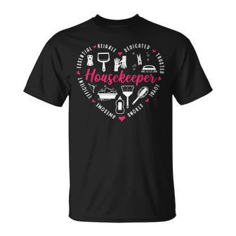 Housekeeper Heart Cleaning Lady Housekeeping T-Shirt - Thegiftio UK