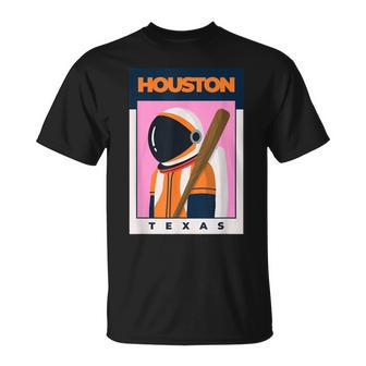 Houston City Texas Baseball Astronaut T-Shirt - Monsterry AU