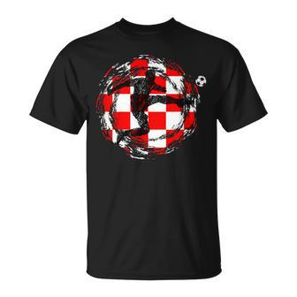 Hrvatska Kockasti Nogomet Football Croatia Fan Item T-Shirt - Seseable