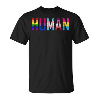 Human Lgbt Flag Gay Bi Trans Lesbian Pansexual Pride T-Shirt - Thegiftio UK