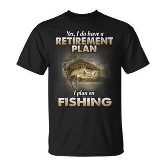 Humor Fishing Joke Retirement Plan Is Fishing T-Shirt - Thegiftio UK