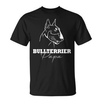 Hund Bullterrier Spruch Bulli Hunde Bullterrier Papa T-Shirt - Geschenkecke