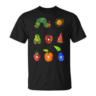 Hungry Caterpillar Fruit Always Hungry Caterpillar Saturday T-Shirt - Monsterry