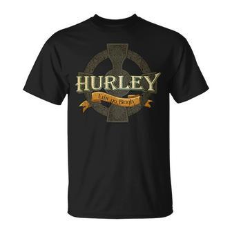 Hurley Irish Surname Hurley Irish Family Name Celtic Cross T-Shirt - Seseable
