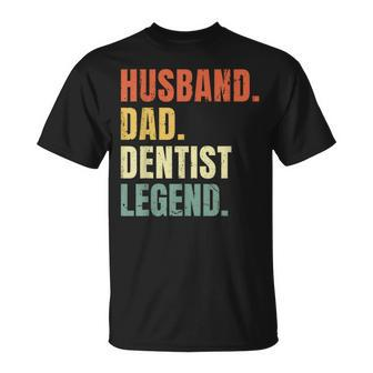 Husband Dad Dentist Legend Vintage Father's Day T-Shirt - Monsterry