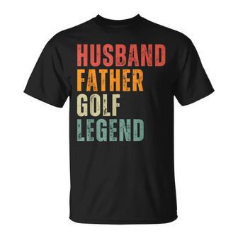 Husband Father Golf Legend Retro Father's Day Golf Dad T-Shirt - Thegiftio UK
