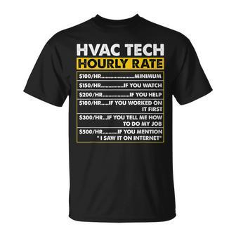 Hvac Tech Tools Vintage Hvac Technician Hourly Rate T-Shirt - Seseable