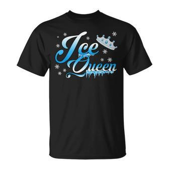 Ice Queen Winter Theme Birthday Party Girls Snow Themed Bday T-Shirt - Seseable