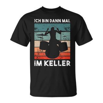 Ich Bin Dann Mal Im Keller Drummer Long-Sleeved T-Shirt - Seseable