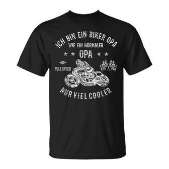 Ich Bin Ein Biker Opa Nur Viel Cooler Motorcycle Fahren T-Shirt - Seseable