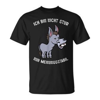 Ich Bin Nicht Stur Meinungsstabil Humour Slogan Men's Black T-Shirt - Seseable