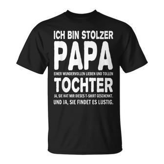 Ich Bin Stolzer Papa Einer Wundervollen Tochter T-Shirt - Geschenkecke