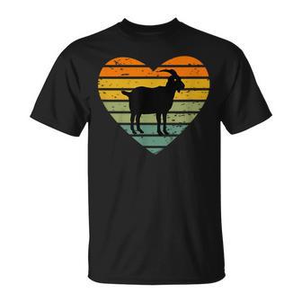 Ich Liebe Ziegen Retro Heart Goat Farm T-Shirt - Seseable