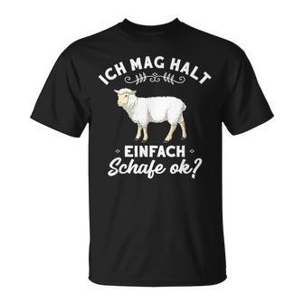 Ich Mag Halt Einfach Schafe Ok Schäferei Sheep T-Shirt - Seseable