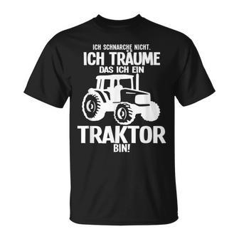 Ich Träume Ich Bin Ein Traktor Farmers Black S T-Shirt - Seseable