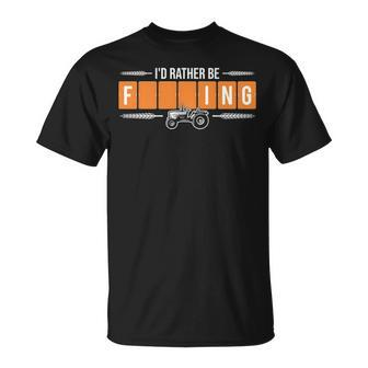 I'd Rather Be Farming Farmer Tractors Word Puzzle T-Shirt | Mazezy
