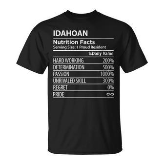 Idahoan Nutrition Facts Idaho Pride T-Shirt - Monsterry