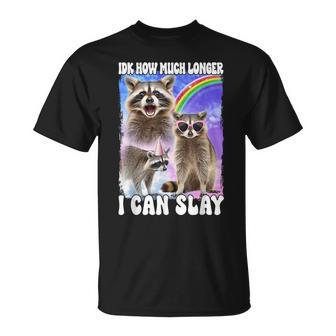 Idk How Much Longer I Can Slay Raccoon T-Shirt - Seseable