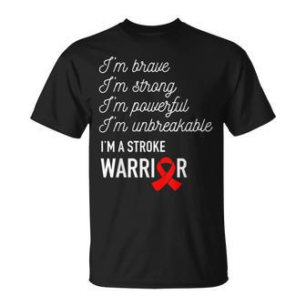 I'm Brave Strong Powerful Stroke Warrior T-Shirt - Monsterry AU