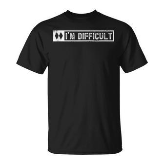 I'm Difficult Double Diamonds Snowboard Skiing Pun T-Shirt - Monsterry