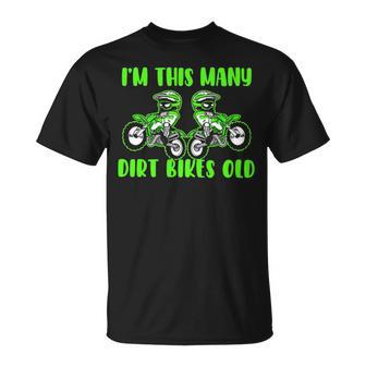 I'm This Many Dirt Bikes 2 Year Old 2Nd Birthday Motocross T-Shirt | Mazezy