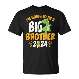 I'm Going To Be A Big Brother 2024 T-Rex Dinosaur T-Shirt - Seseable