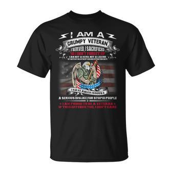 I'm A Grumpy Old Veteran I Sacrificed & Served Don't Regret T-Shirt - Monsterry DE