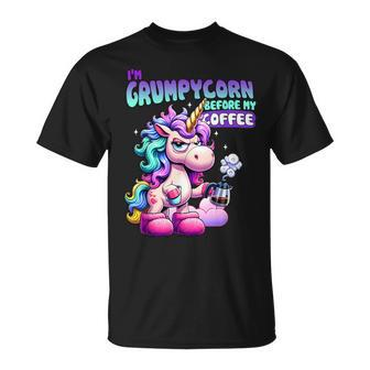 I'm A Grumpycorn Before My Coffee Coffee Lover T-Shirt - Thegiftio UK