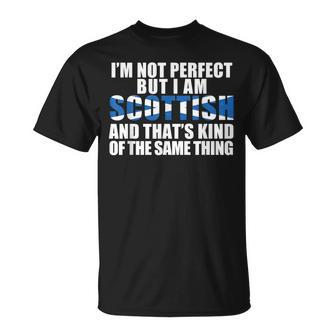 I'm Not Perfect But Am Scottish Kinda Same Thing Flag Meme T-Shirt - Seseable