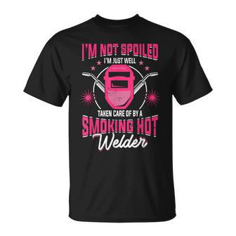 I'm Not Spoiled Welder Girlfriend Wife Welding T-Shirt - Monsterry DE
