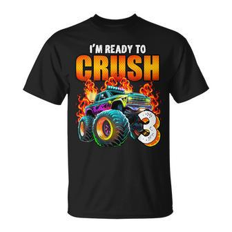 I'm Ready To Crush 3 Monster Truck 3Rd Birthday Boys Toddler T-Shirt - Thegiftio UK
