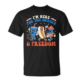I'm Here For The Snacks And Freedom Boy Girl Kid 4Th Of July T-Shirt - Monsterry CA