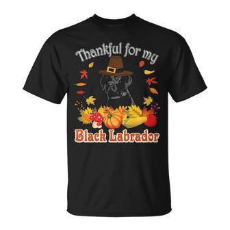 I'm Thankful For My Black Labrador Dog Lover Pumpkin Fall T-Shirt | Mazezy AU