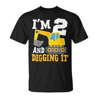 I'm Two 2Nd Years Old Birthday Boy Excavator Construction T-Shirt - Monsterry AU