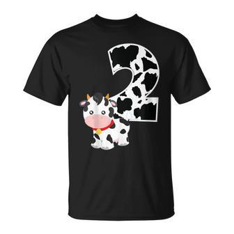 I'm Two Age 2 Cow Farm Theme Birthday Number 2 T-Shirt - Monsterry