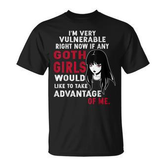 I'm Very Vulnerable Rn Right Now Goth Girls T-Shirt - Thegiftio UK