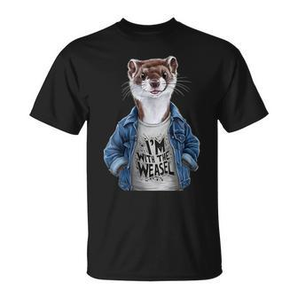 I'm With The Weasel Matching Weasel Weasel Lovers T-Shirt - Monsterry UK