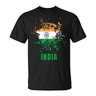 India Retro Vintage Watercolors Sport Indian Flag Souvenir T-Shirt - Monsterry UK