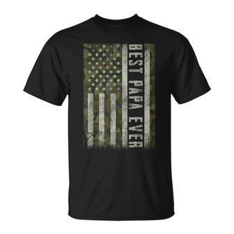 Intotheamintage Best Papa Ever Retro Us-Flagge Hirsch T-Shirt - Geschenkecke