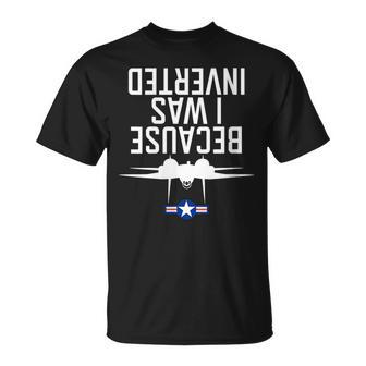 Because I Was Inverted Navy F14 Tomcat T-Shirt - Monsterry