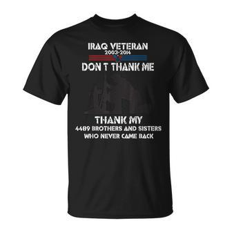 Iraq Veteran Don't Thank Me Perfect For Vetera T-Shirt - Monsterry
