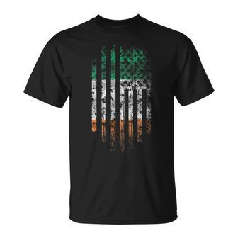 Irish American Flag Ireland Saint Patrick's Day T-Shirt - Monsterry