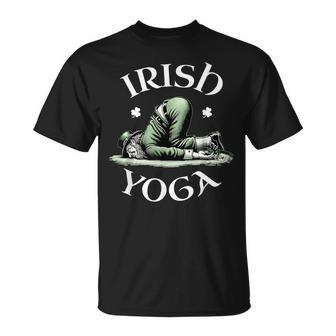Irish Yoga Festive Green St Paddy's Day Humor T-Shirt - Seseable