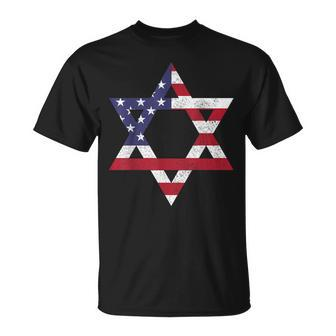 Israel American Flag Star Of David Israelite Jew Jewish T-Shirt - Thegiftio UK