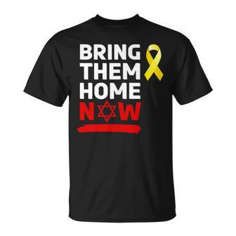 Israel Yellow Ribbon Symbol Bring Them Back Home Now T-Shirt | Mazezy