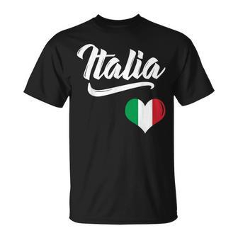 Italian Italia Heart Flag Italy Italiano Family Heritage T-Shirt - Monsterry DE