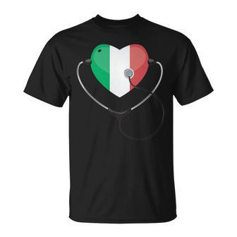 Italian Nurse Doctor National Flag Colors Of Italy Medical T-Shirt - Monsterry AU